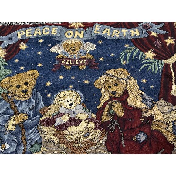 Boyds Bears, Peace On Earth, Holy Family, Tapestry, Wall Hanging ~ 250811-WH 497 - Picture 2 of 5
